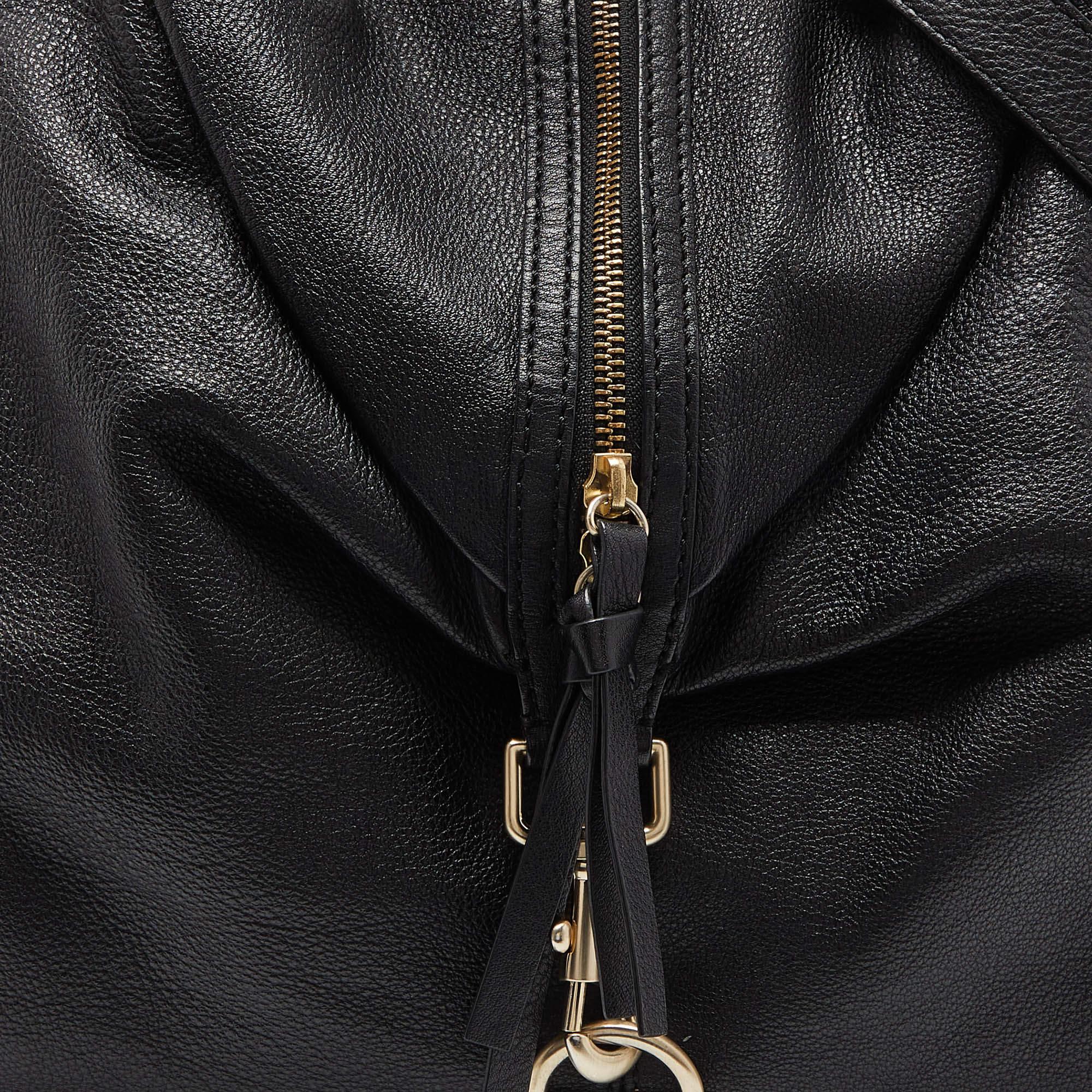 Givenchy Black Leather Zip Detail Hobo 5