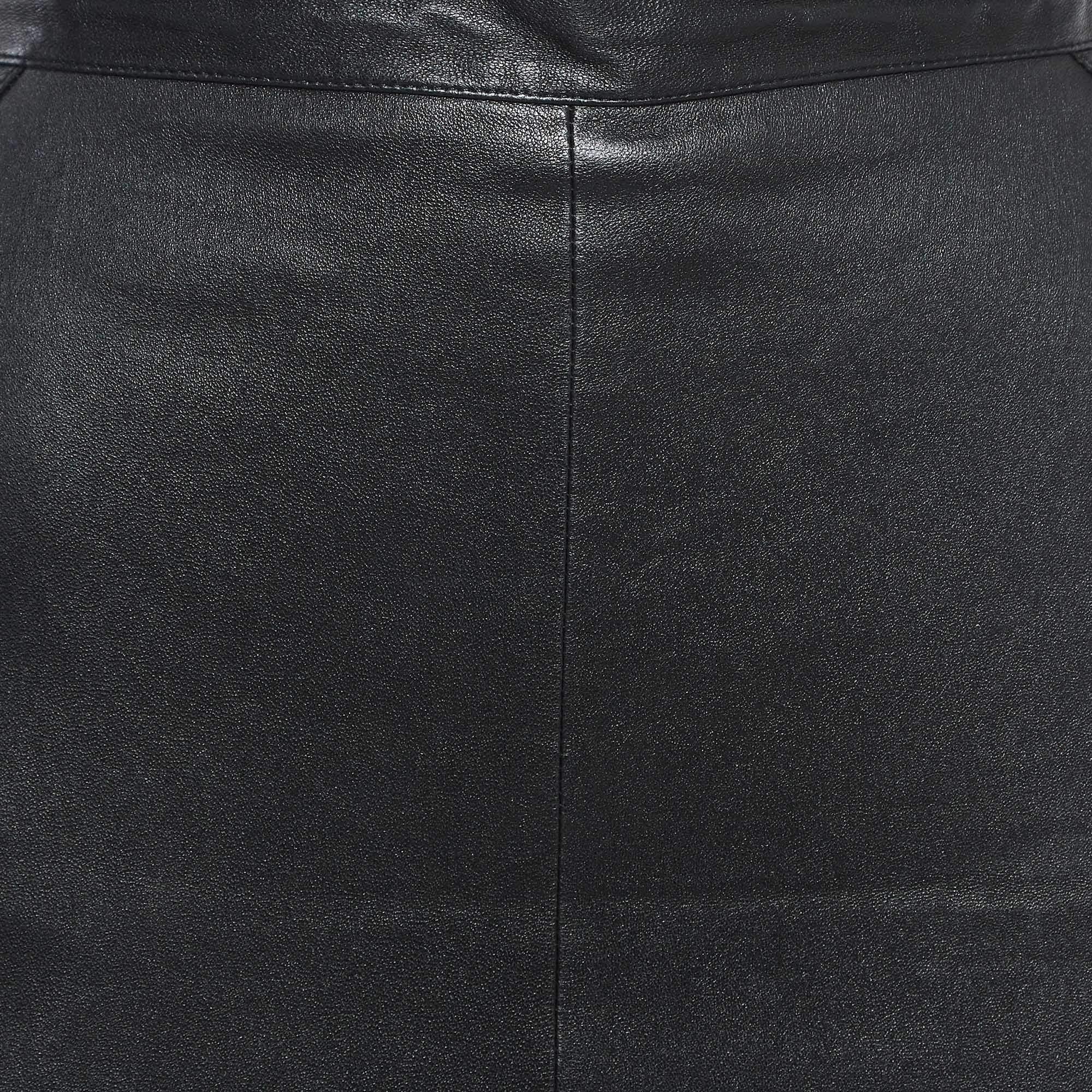 Nero Givenchy Gonna in pelle nera con zip L in vendita