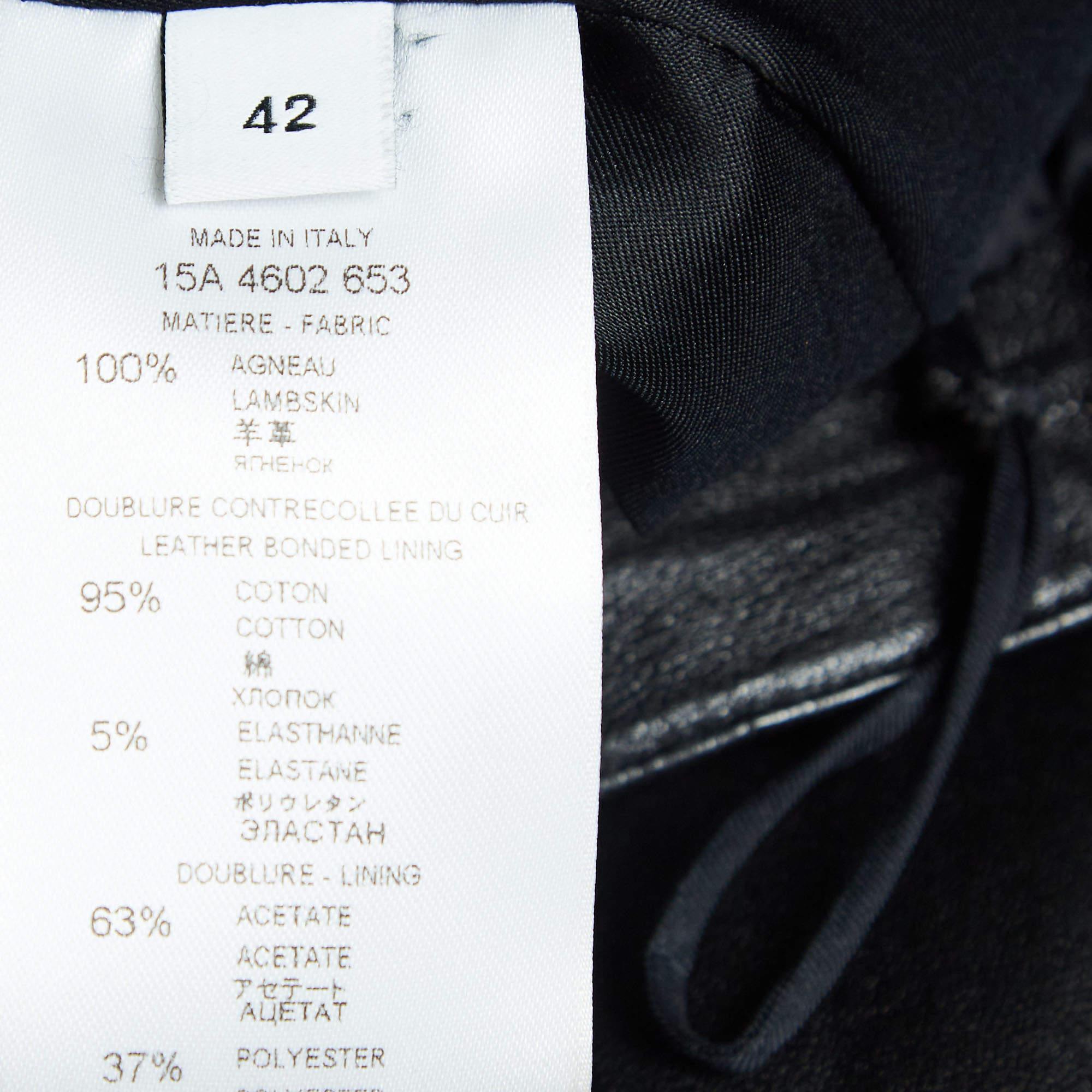 Givenchy Gonna in pelle nera con zip L in vendita 1