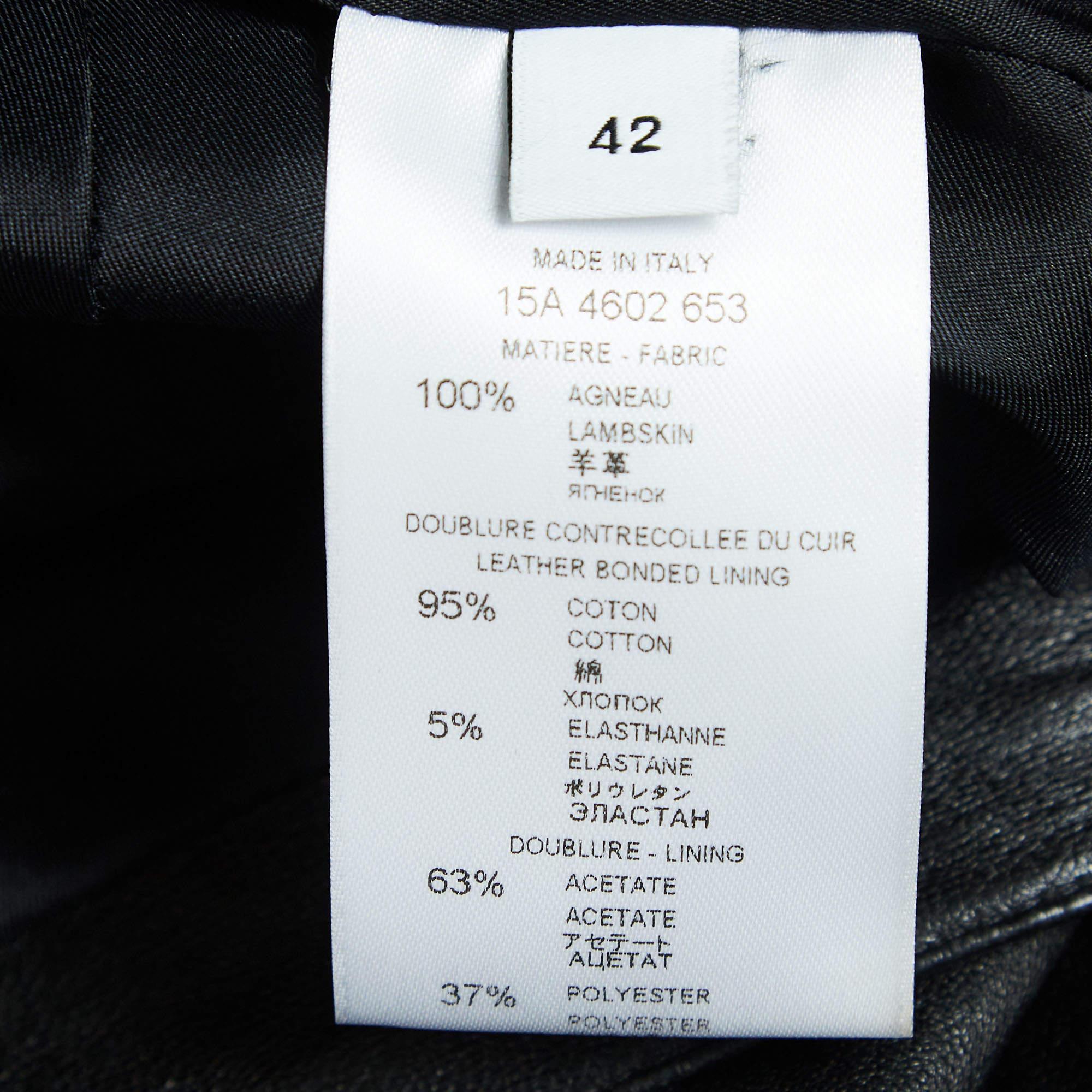 Givenchy Gonna in pelle nera con zip L in vendita 2