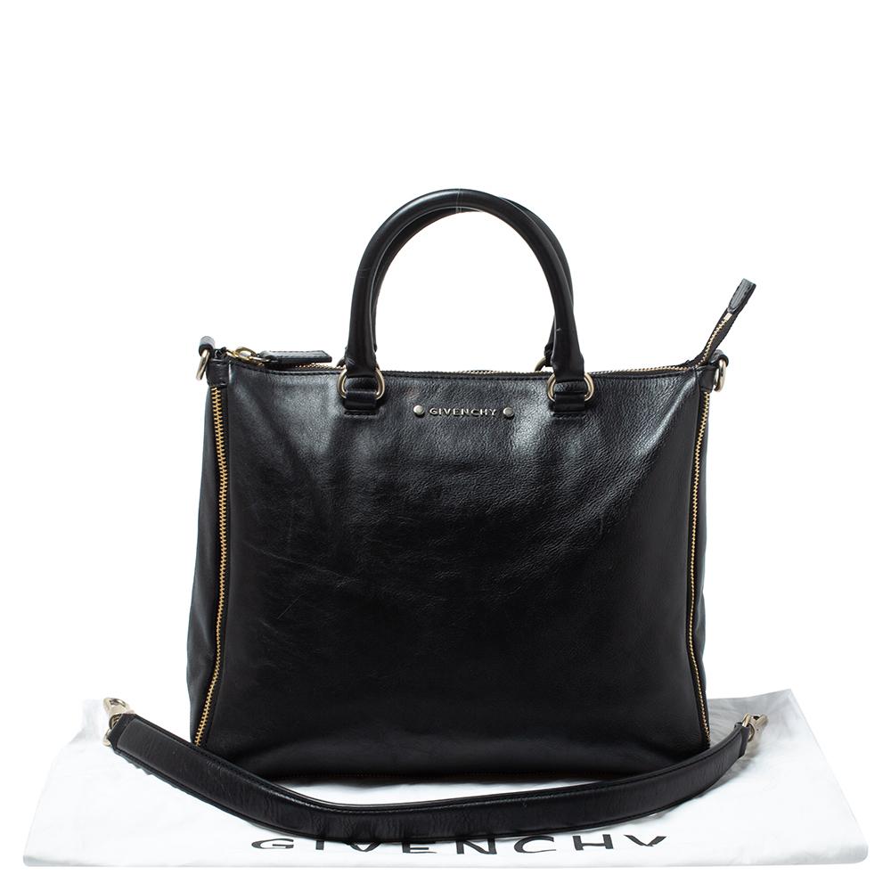 Givenchy Black Leather Zipped Detail Tote 8