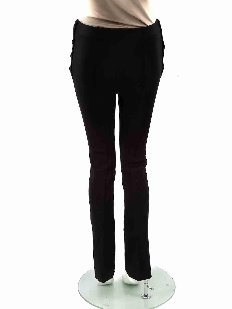 Givenchy Black Logo Button Detail Skinny Trousers Size S In Good Condition For Sale In London, GB