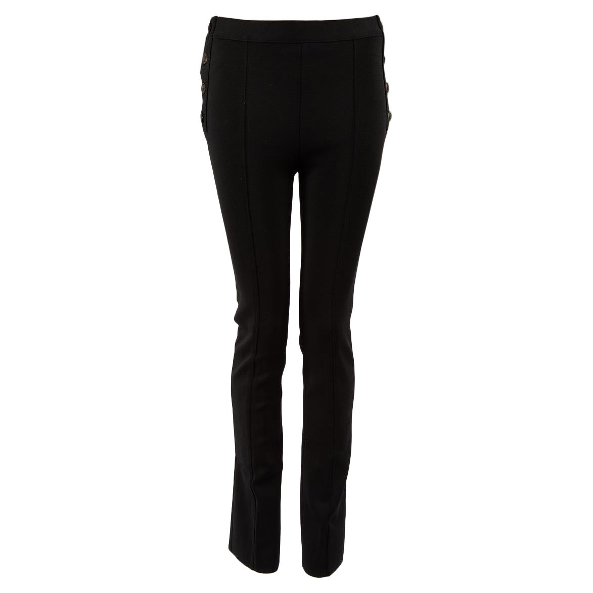 Pantaloni skinny con logo nero di Givenchy con dettaglio a bottone taglia S in vendita