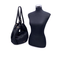 Givenchy Black Logo Canvas Tote Hobo Slouchy Shoulder Bag