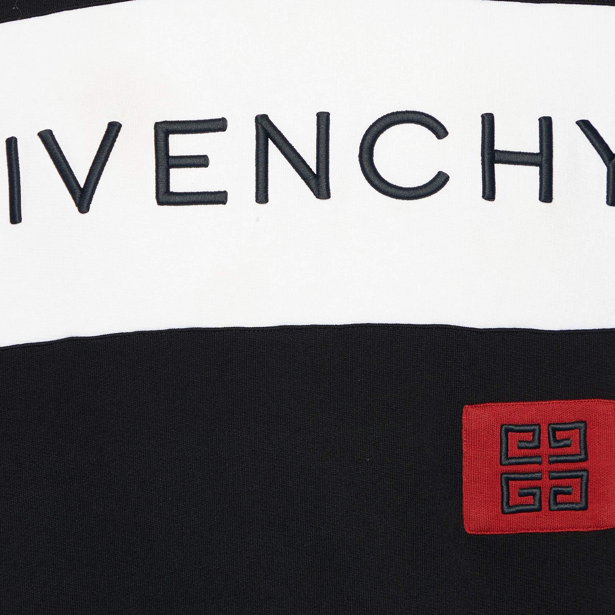 Men's Givenchy Black Logo Embroidered Cotton Knit Sweatshirt XL