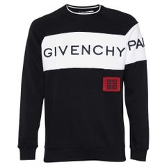 Givenchy Black Logo Embroidered Cotton Knit Sweatshirt XL