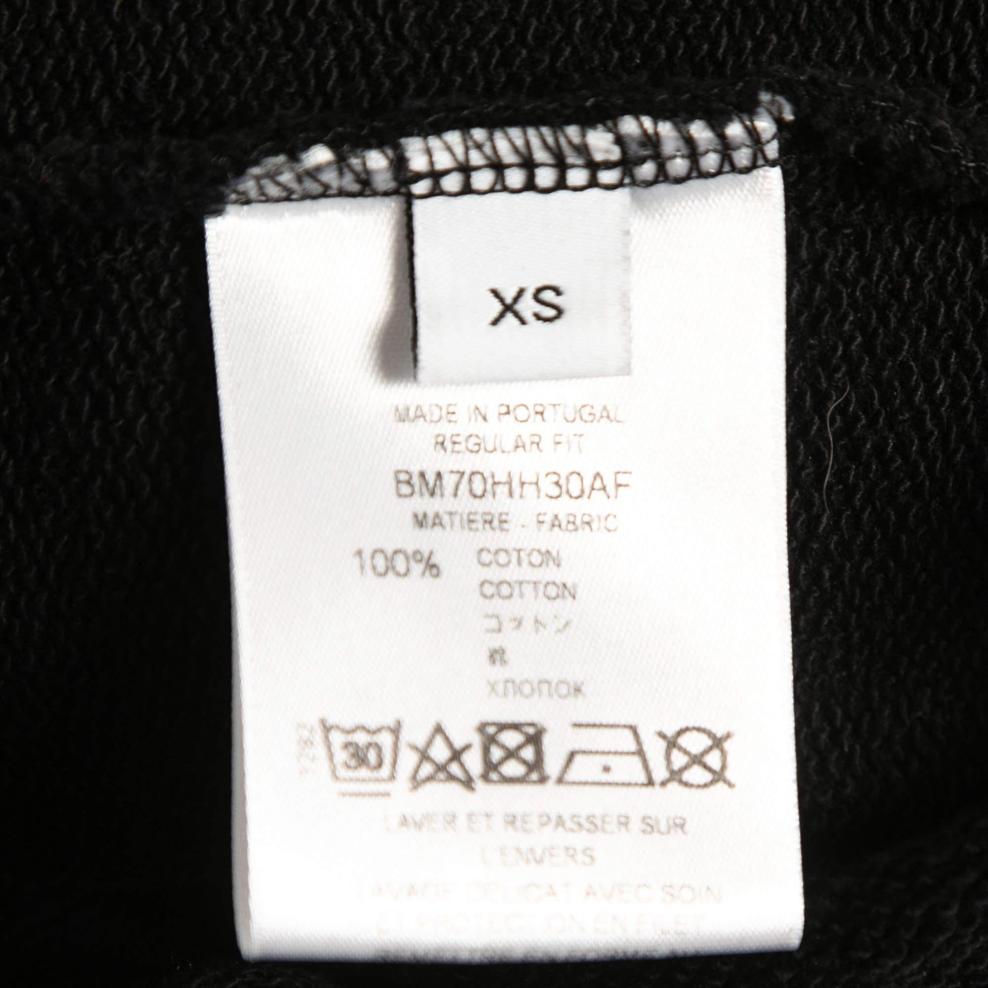Givenchy Black Logo Print Cotton Hooded Sweatshirt XS In Fair Condition For Sale In Dubai, Al Qouz 2