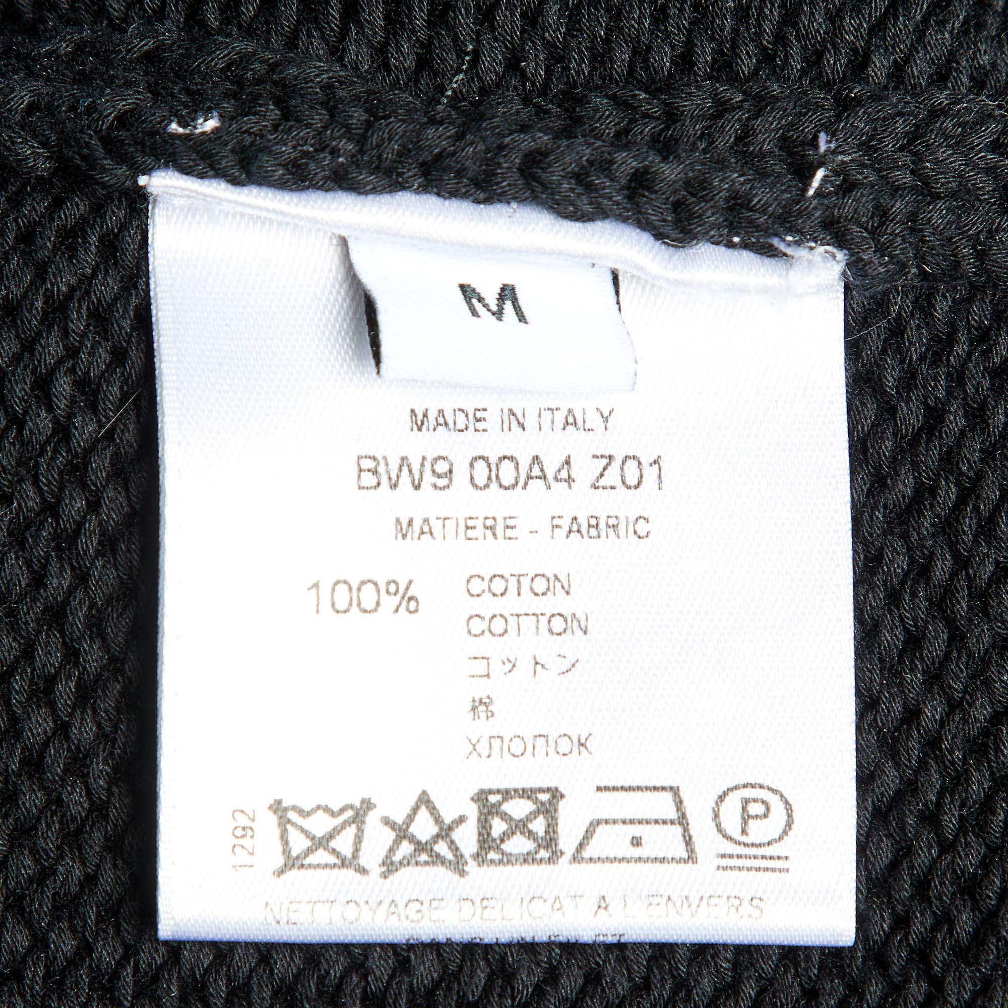 Givenchy Black Logo Print Cotton Knit Crew Neck Sweater M For Sale 2