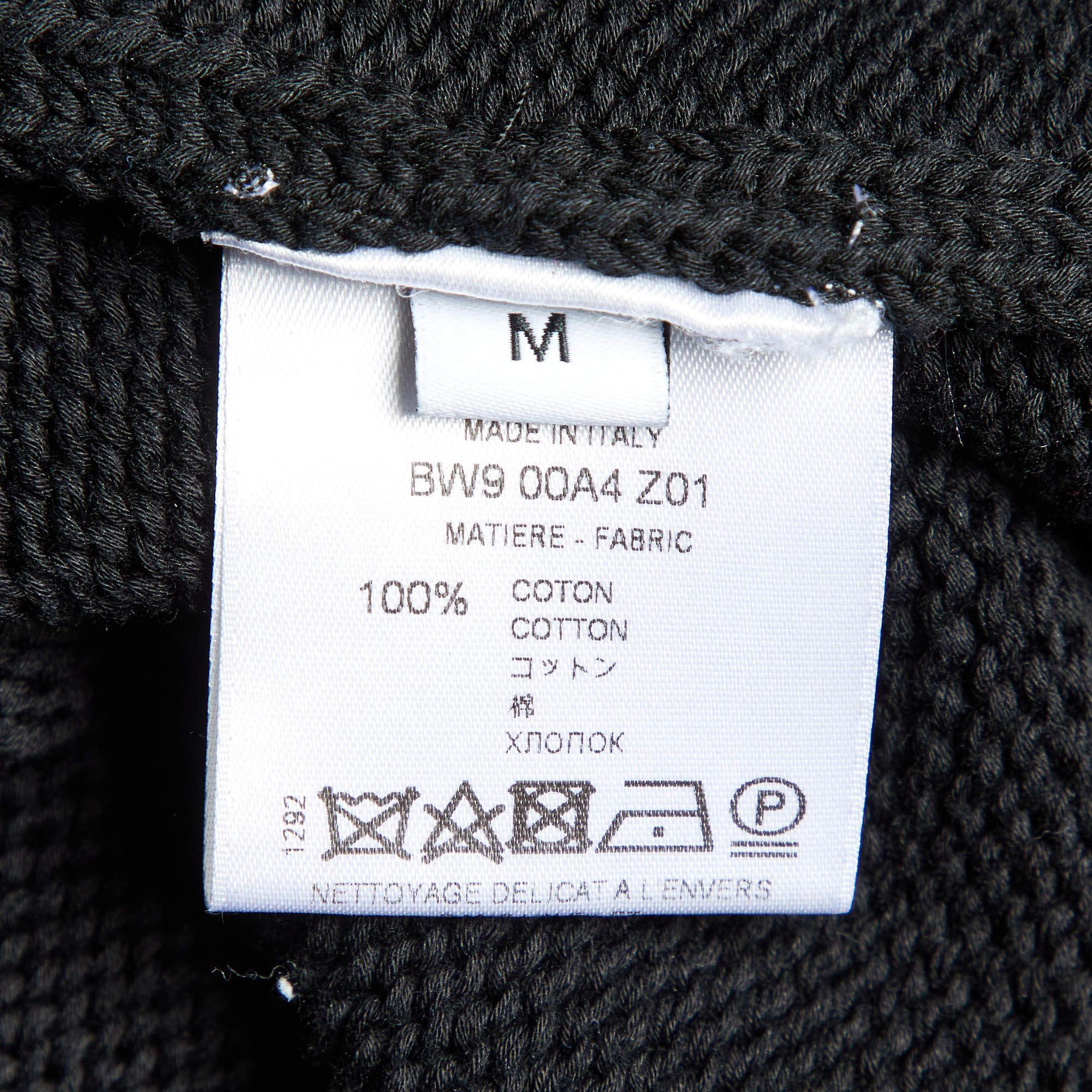 Givenchy Black Logo Print Cotton Knit Crew Neck Sweater M For Sale 3