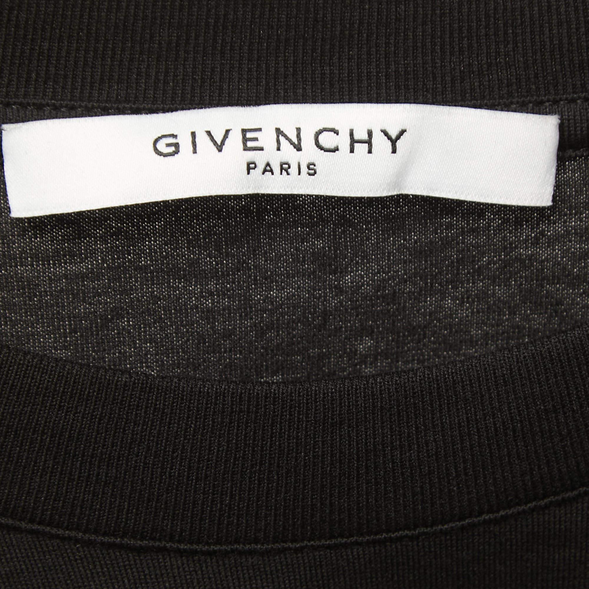 Givenchy Black Logo Print Cotton Oversized T-Shirt S Pour hommes en vente