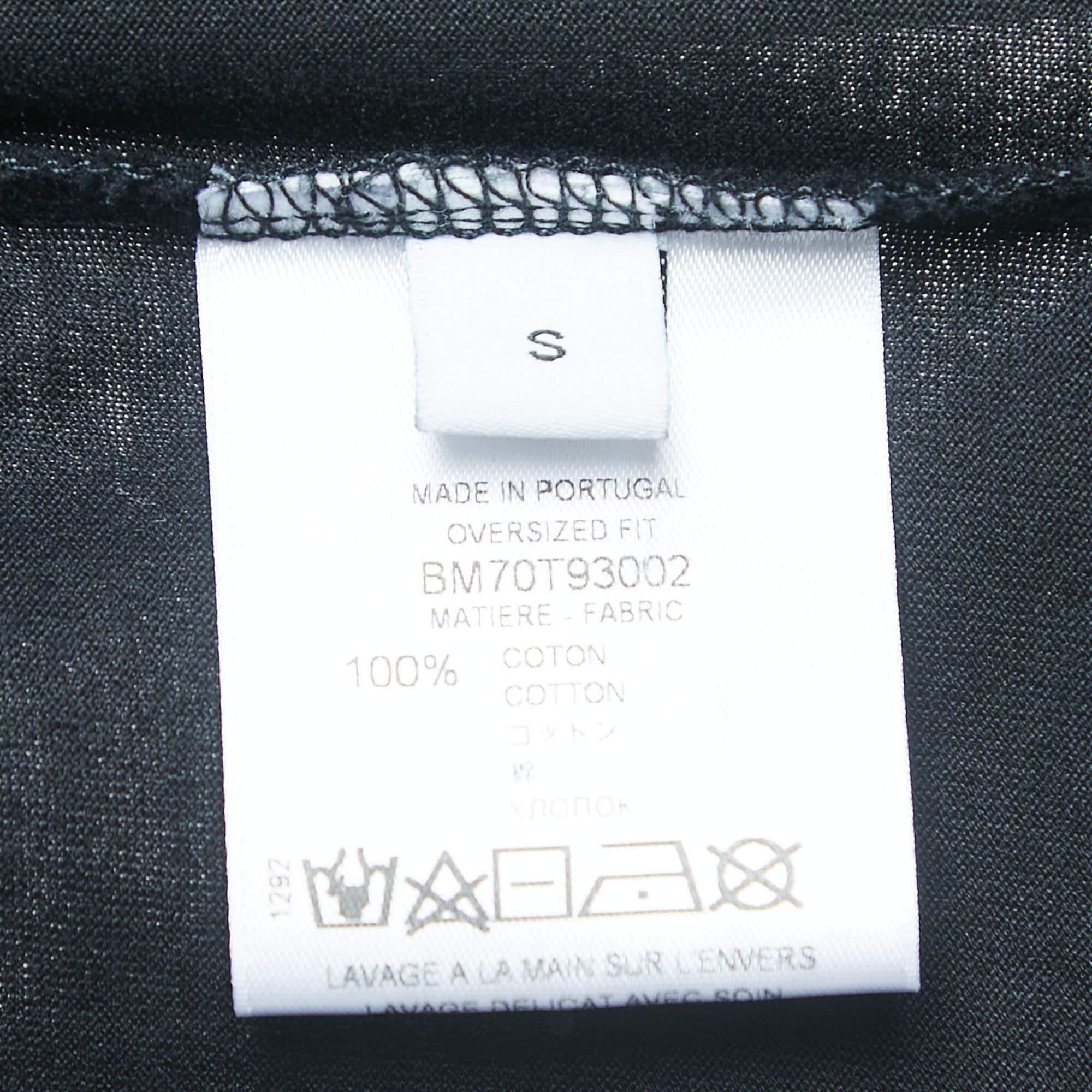 Givenchy Black Logo Print Cotton Oversized T-Shirt S en vente 1