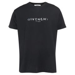 Givenchy Schwarzes T-Shirt mit Logodruck aus Baumwolle in Übergröße S