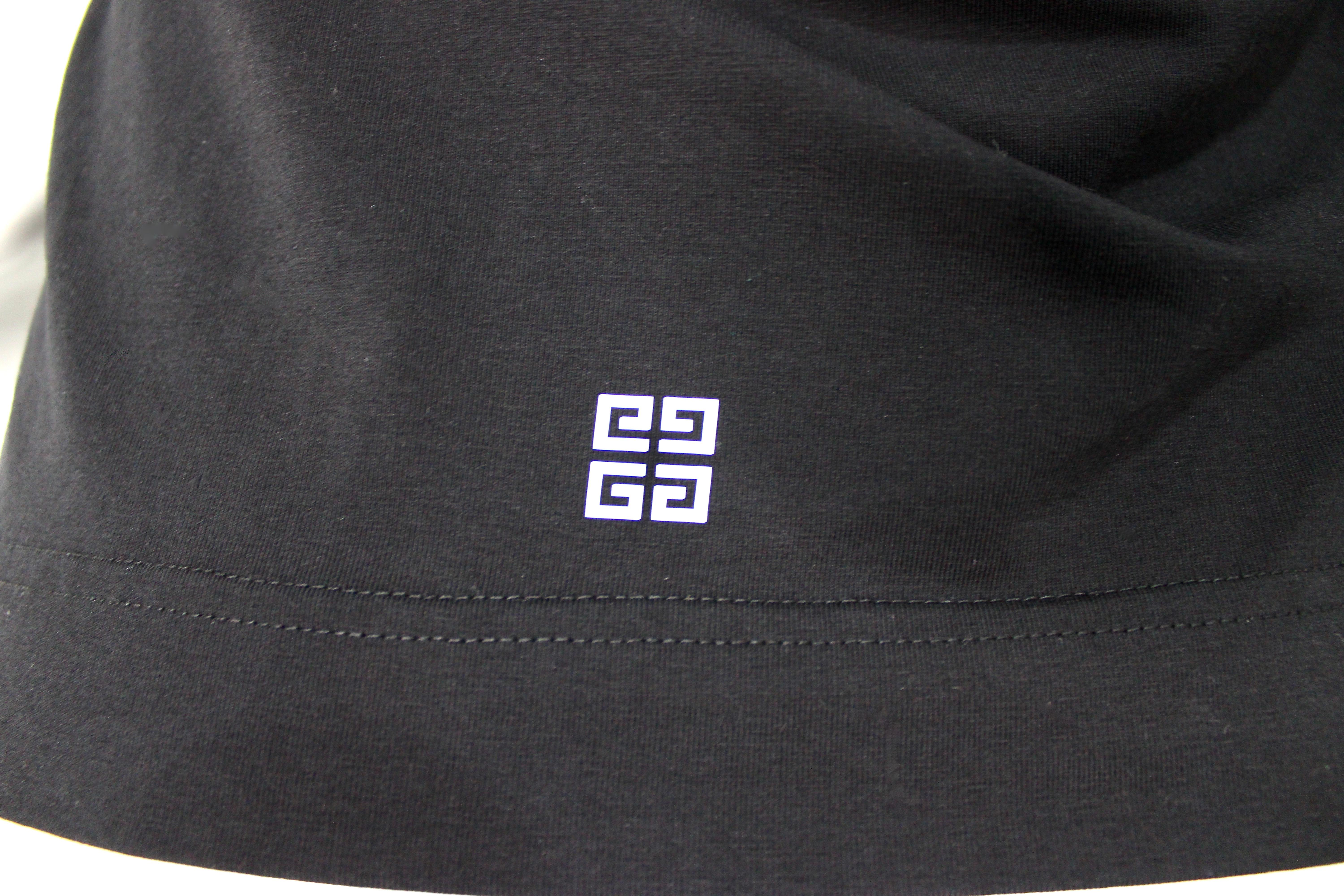 Canotta in cotone con stampa logo nero di Givenchy in vendita 2