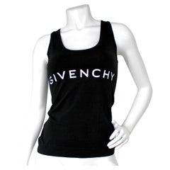 Givenchy Black Logo Print Cotton Tank Top