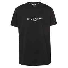 Givenchy Black Logo Printed Cotton Oversized Fit T-Shirt M