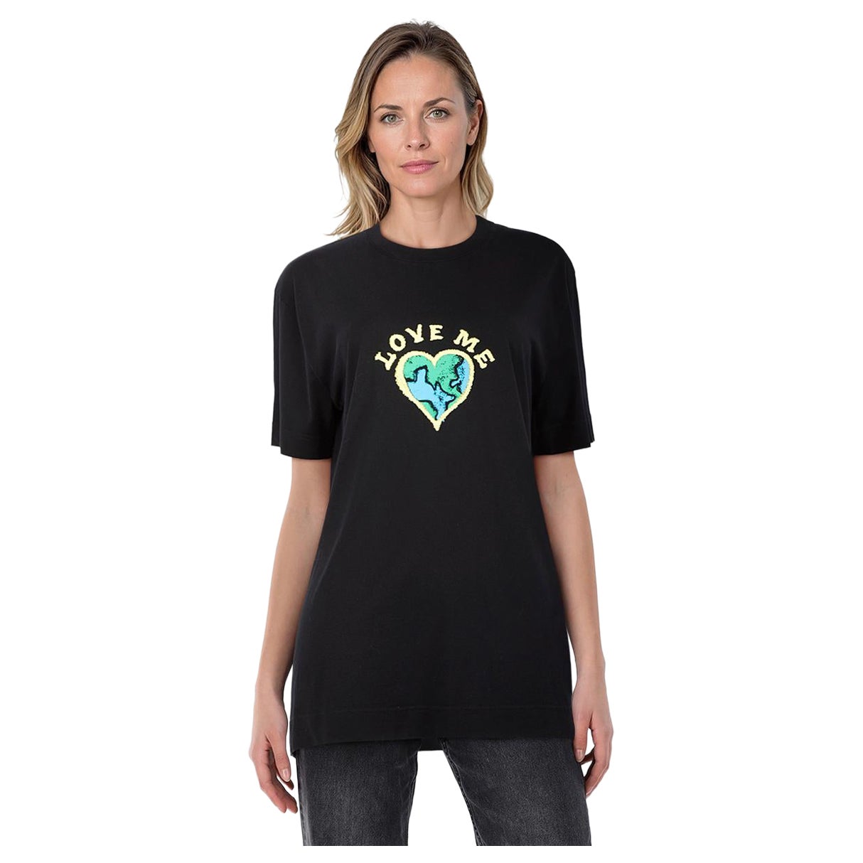 Givenchy Black Love Me Heart Print T-Shirt Size XXL