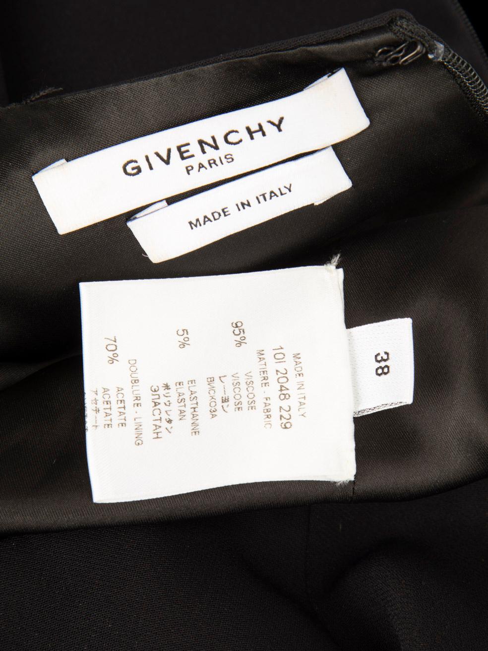 Givenchy Vestido Negro Mini Largo Cuello Cuadrado Talla M en venta 5