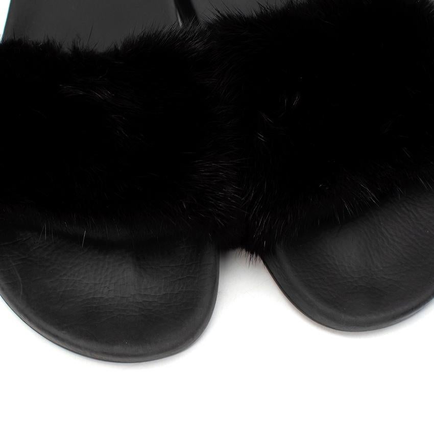 Women's Givenchy Black Mink Fur Sliders - US 39 For Sale