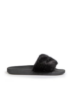 Givenchy Black Mink Fur Slides Size IT 40