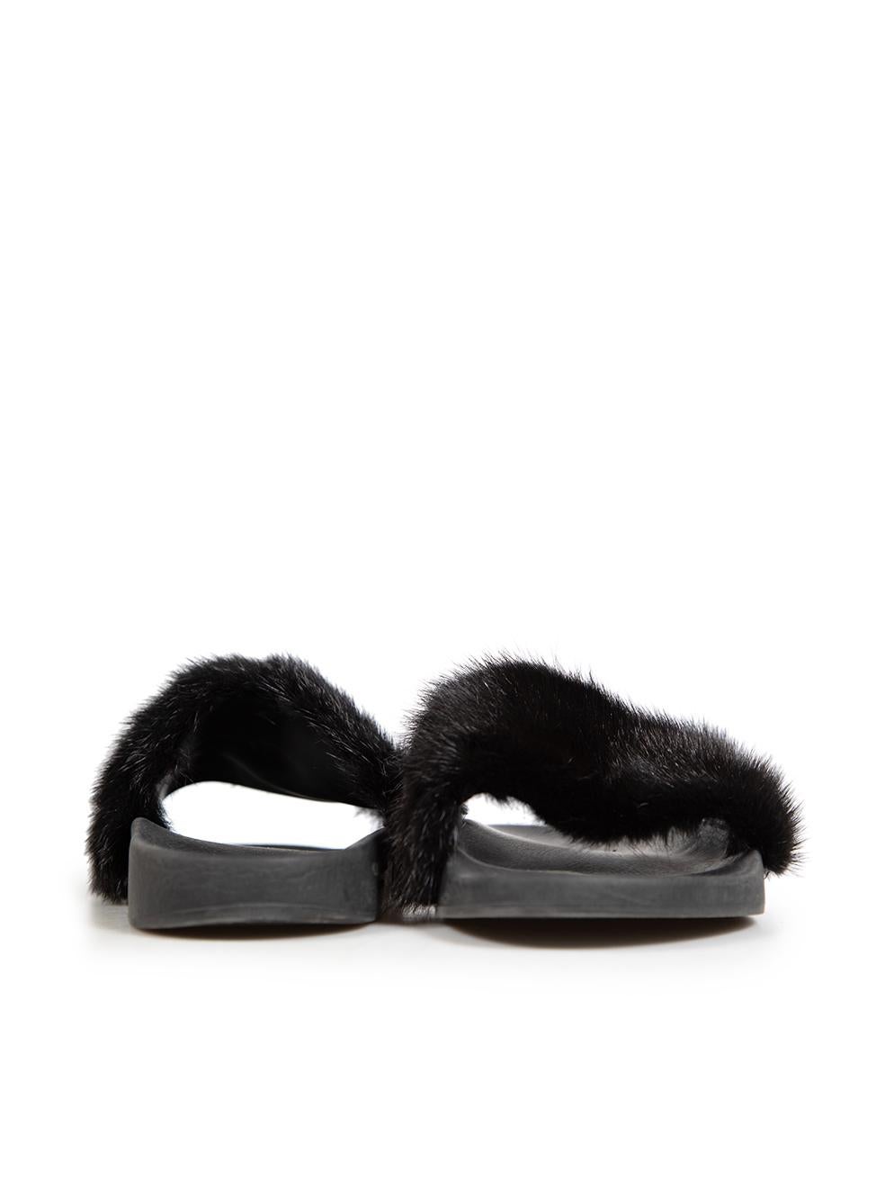 Givenchy Black Mink Fur Slides Size IT 40 (Schwarz) im Angebot