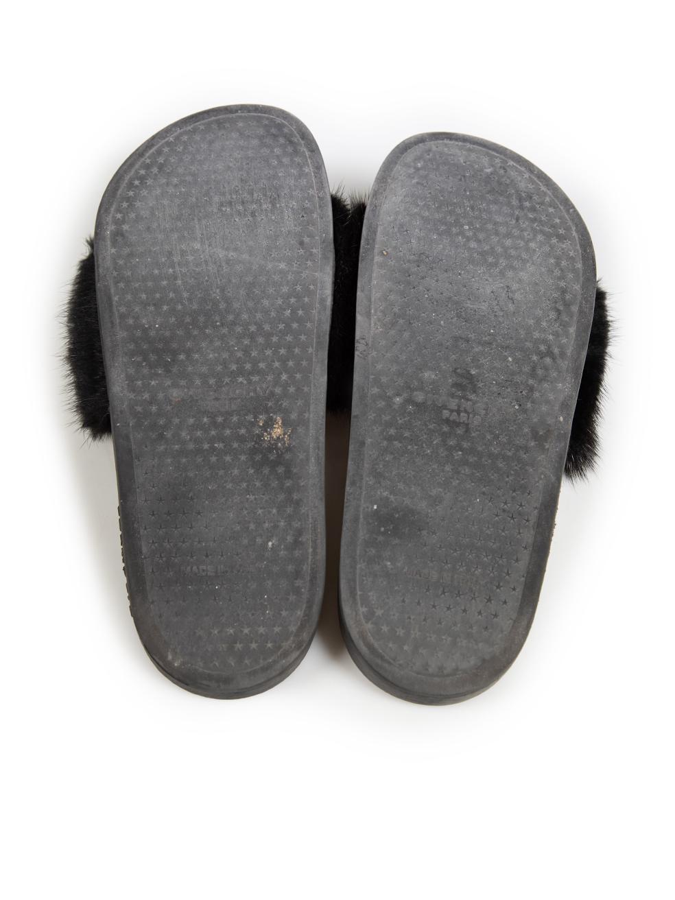 Givenchy Black Mink Fur Slides Size IT 40 im Zustand „Gut“ im Angebot in London, GB