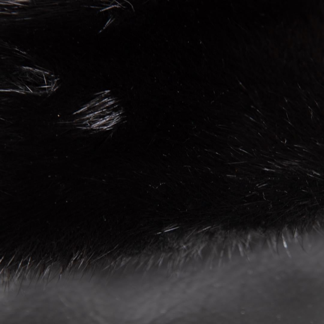 Givenchy Black Mink Fur Slides Size IT 40 For Sale 2