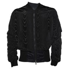 Givenchy Black Moiré And Trompe-l'oeil Effect Bomber Jacket M