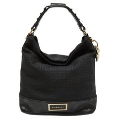 Givenchy Black Monogram Canvas and Leather Bucket Hobo