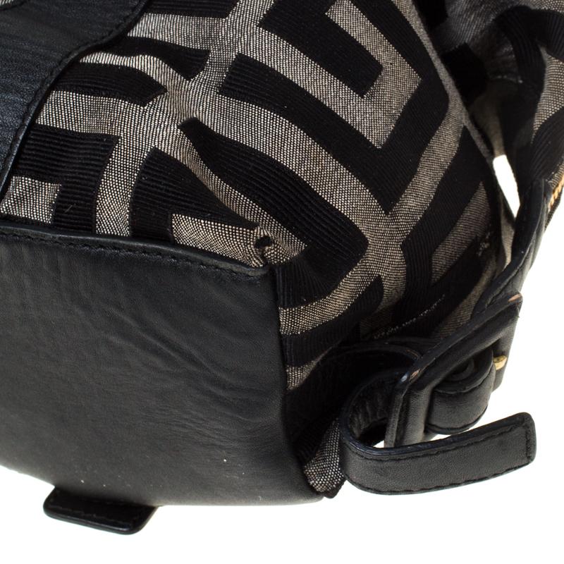 Givenchy Black Monogram Canvas and Leather Buckle Shoulder Bag 3