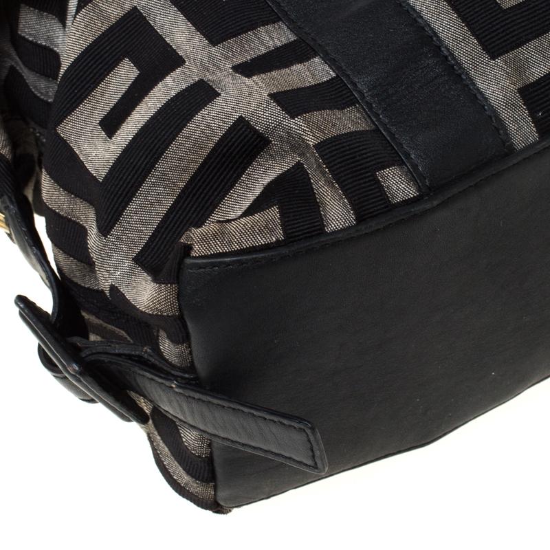 Givenchy Black Monogram Canvas and Leather Buckle Shoulder Bag 3