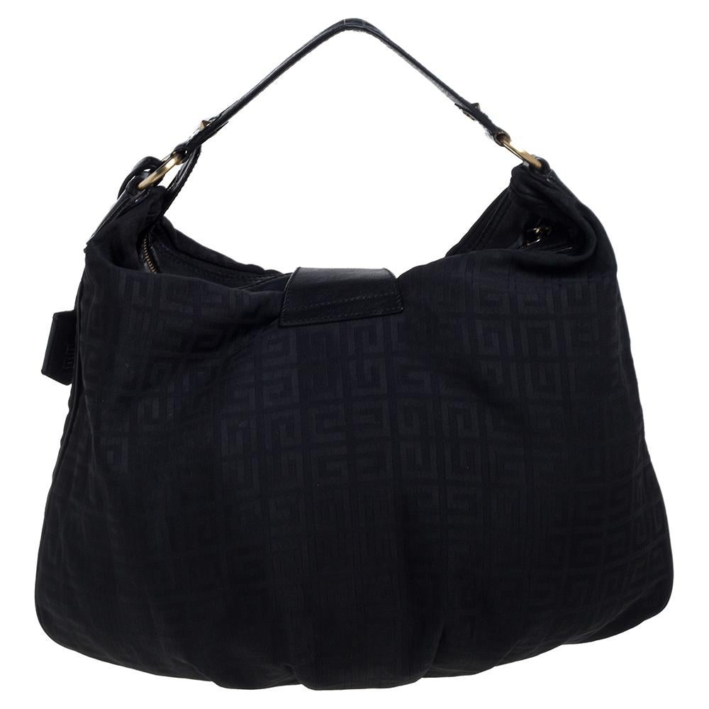 Givenchy Black Monogram Canvas And Leather Hobo 1