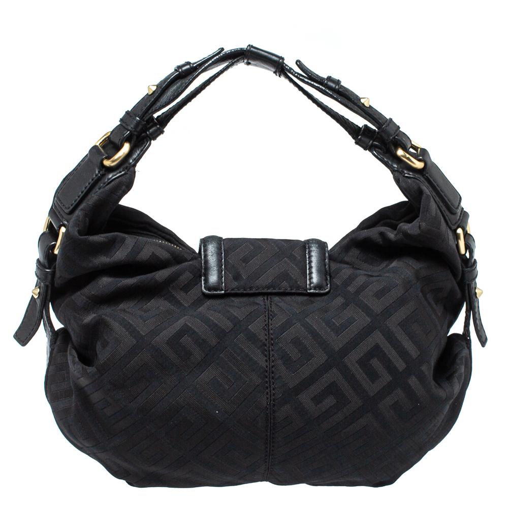 Women's Givenchy Black Monogram Canvas And Leather Hobo