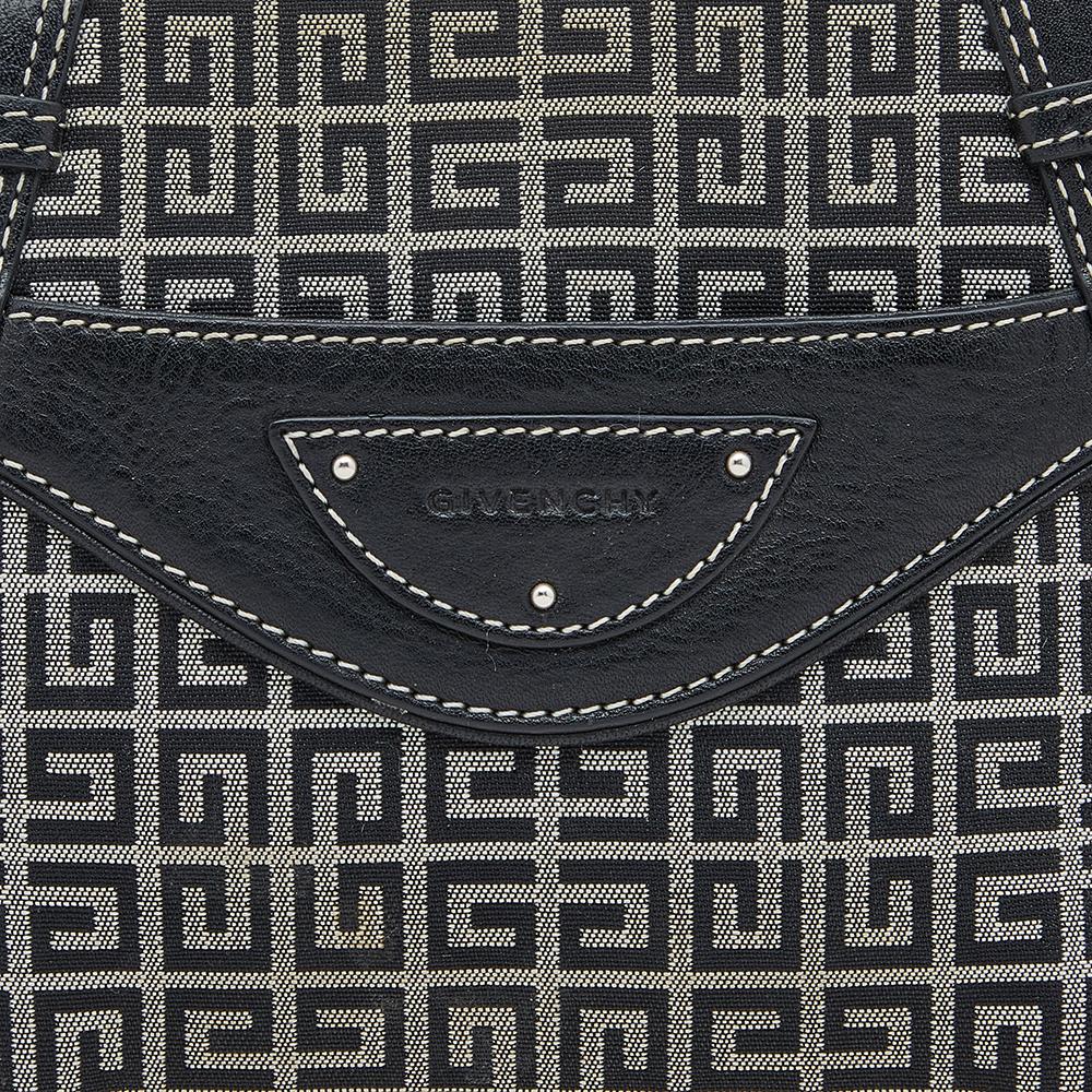 Givenchy Black Monogram Canvas And Leather Shoulder Bag 2