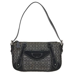 Used Givenchy Black Monogram Canvas And Leather Shoulder Bag