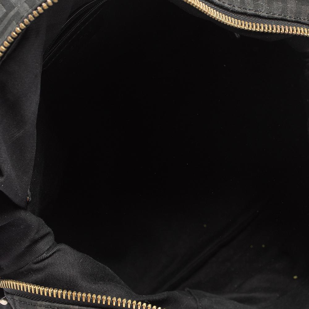 Givenchy Black Monogram Canvas and Leather Zip Satchel In Good Condition In Dubai, Al Qouz 2