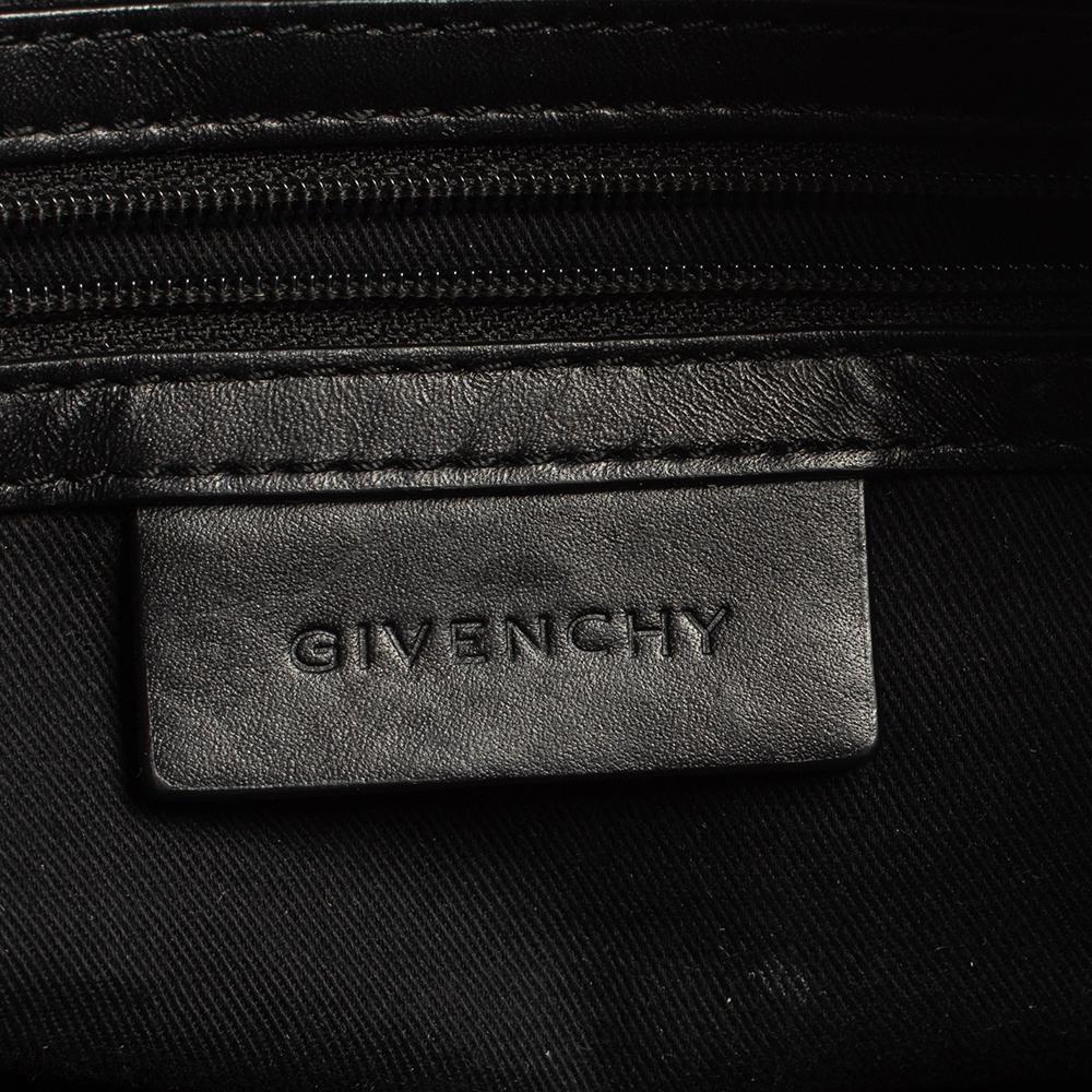 Givenchy Black Monogram Canvas and Leather Zip Satchel 3