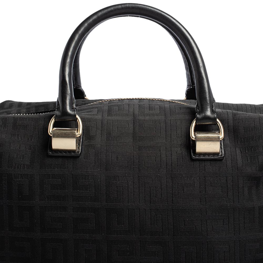 Givenchy Black Monogram Canvas and Leather Zip Satchel 2