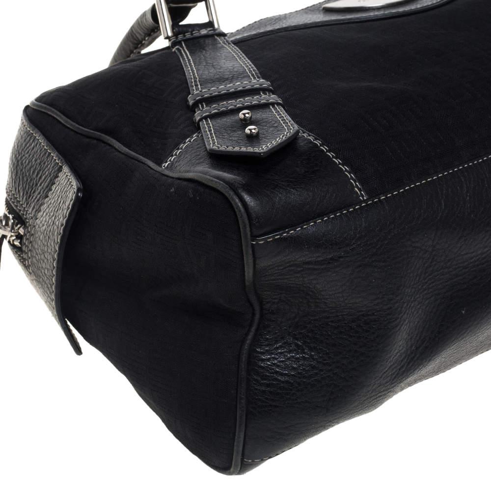 Givenchy Black Monogram Canvas and Leather Zip Satchel 5