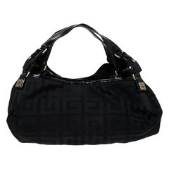 Givenchy Black Monogram Canvas and Patent Leather Hobo