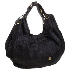 Givenchy Black Monogram Canvas Double Handle Hobo