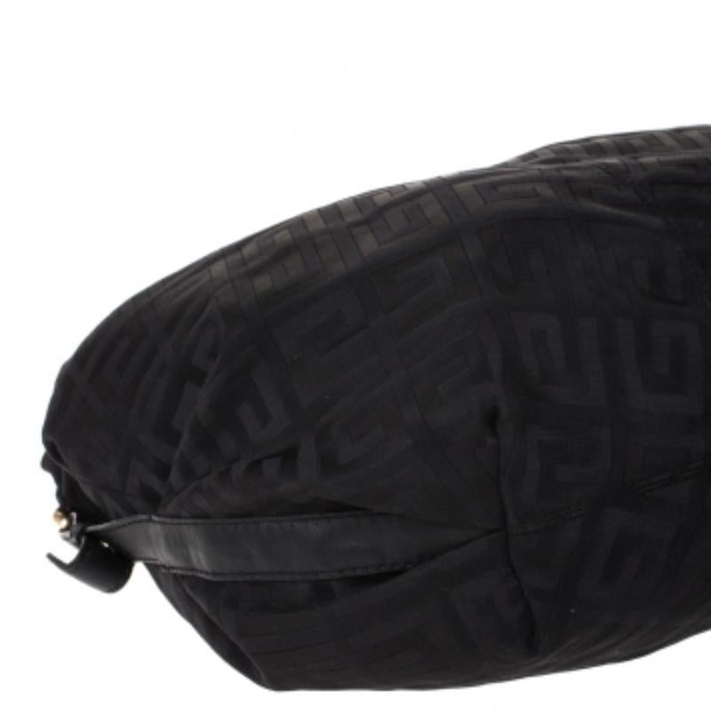 Givenchy Black Monogram Canvas Flap Hobo im Angebot 2