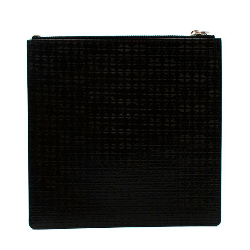 Givenchy Black Monogram Embossed Leather Mini Pouch In New Condition For Sale In London, GB
