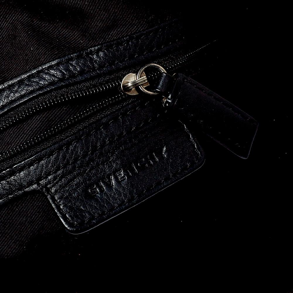 Givenchy Black Monogram Nylon and Leather Double Handle Hobo 3