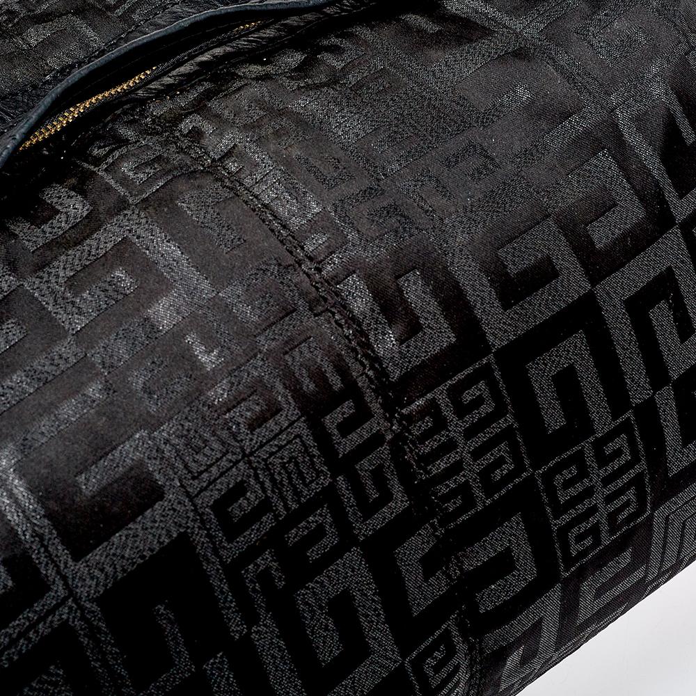 Givenchy Black Monogram Nylon and Leather Double Handle Hobo 5