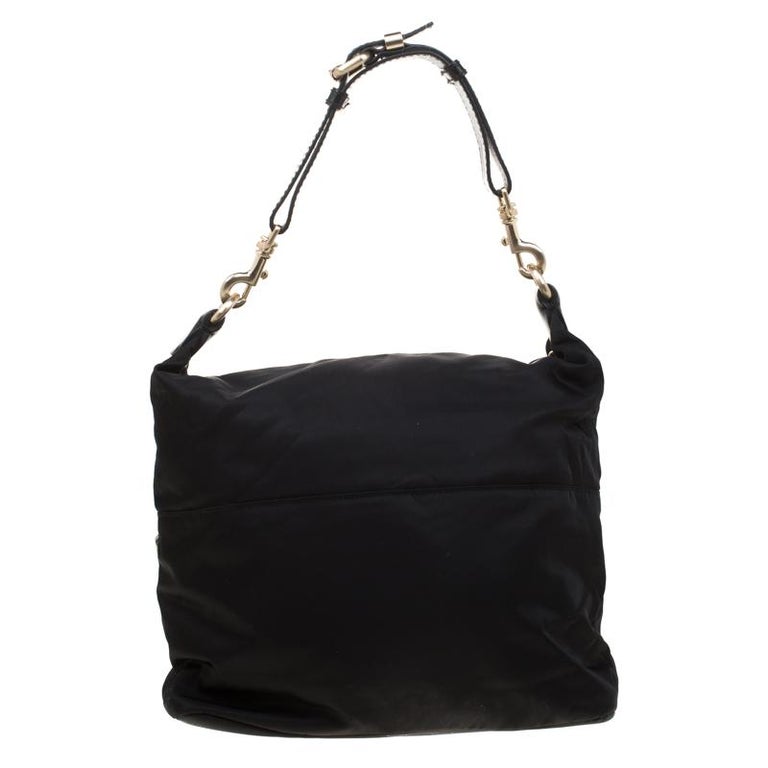 Givenchy Black Nylon and Leather Studded Hobo For Sale at 1stDibs