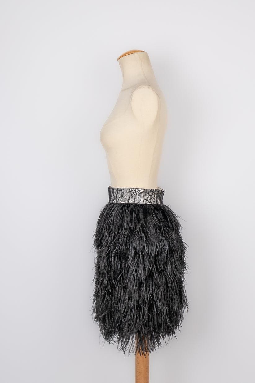 Women's Givenchy Black Ostrich Feather Skirt For Sale