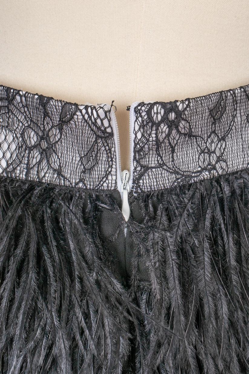 Givenchy Black Ostrich Feather Skirt For Sale 1