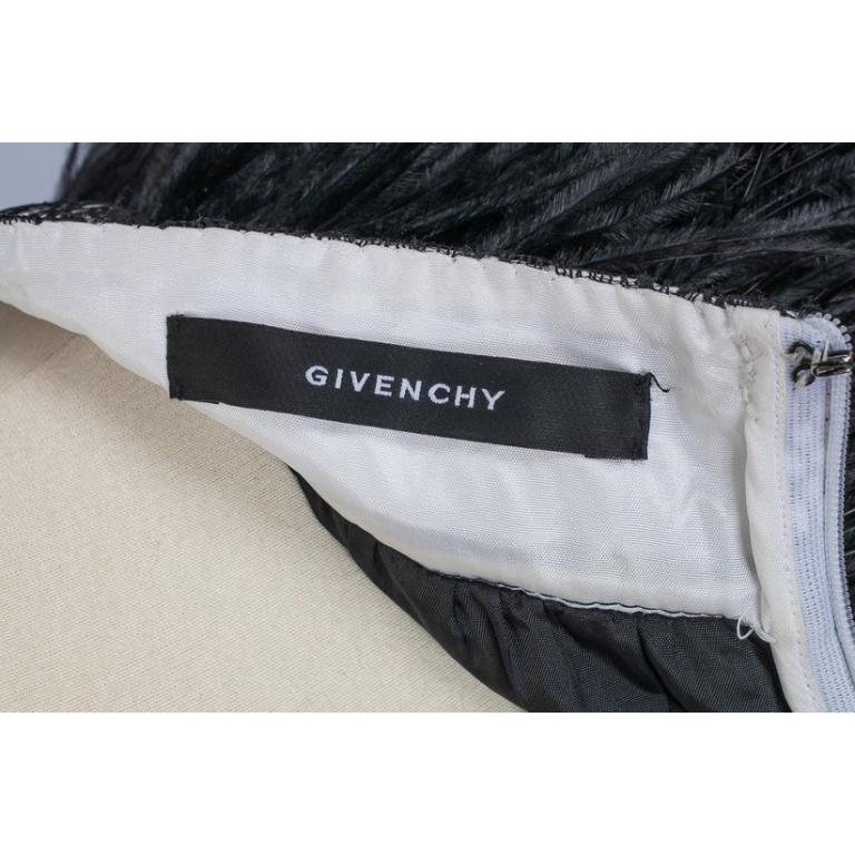 Givenchy jupe noire à plumes d'autruche en vente 3