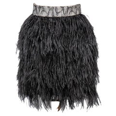 Gonna in piume di struzzo nero di Givenchy