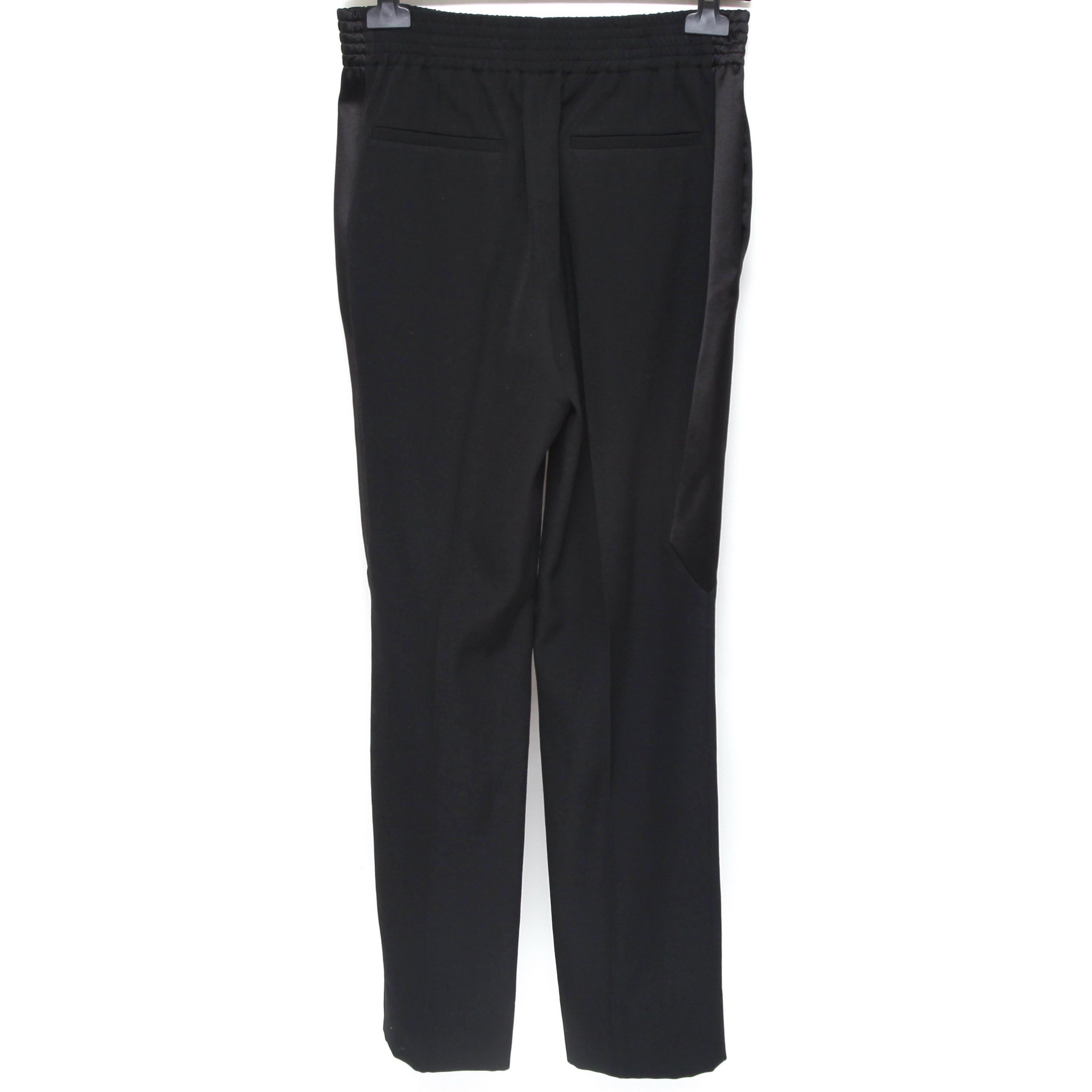 Noir GIVENCHY Pantalon noir en laine à panneaux latéraux avec poches élastiques, Taille 34, Neuf avec étiquette